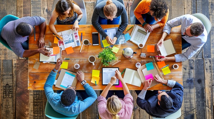 team planning session stockcake